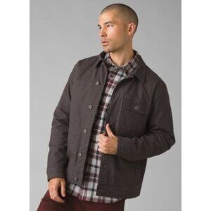 Prana Trembly Insulated Jacket Shacket Chore Utility Men's Charcoal Grey Red Sma